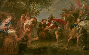 Jakob trifft seinen Bruder Esau von Jan van den Hoecke