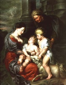 Madonna mit Kind, der Hl. Elisabeth und dem kleinen Hl. Johannes dem Täufer von Jan van den Hoecke