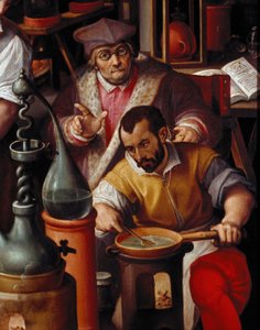 Das Labor des Alchemisten (Detail) von Jan van der Straet