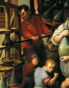Das Labor des Alchemisten (Detail) von Jan van der Straet