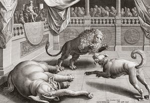 Alexander der Große beobachtet Tierkämpfe, 16. Jahrhundert