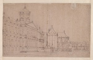 Der Dam mit dem Neuen Rathaus von Jan van der Heyden