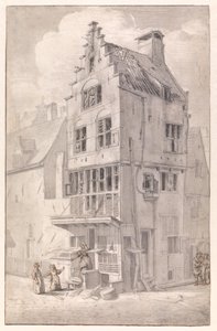 Ein abgebranntes Haus an der Bloedstraat von Jan van der Heyden