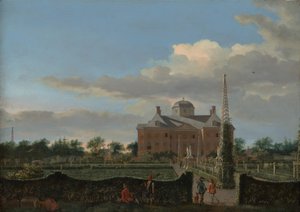 Das Huis ten Bosch in Den Haag und sein formaler Garten Blick von Süden, ca. 1668-70
