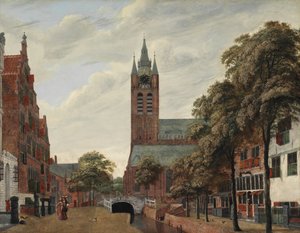 Ansicht des Oude Delft Kanals, Delft von Jan van der Heyden