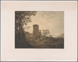 Italienische Landschaft mit Ochsenkarren