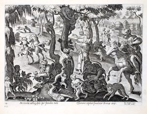Affenjagd auf dem Land, Illustration aus 