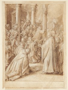 Die Geschichte von S. Giovanni Alberti Fiorentino. Die vom Bischof von Florenz ausgesandten Soldaten überfallen das Kloster, in dem sie glauben, dass Giovanni Alberti ist