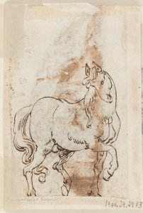 Seite eines Zeichenbuchs; Studie für ein Gemälde von St. Magdalena; Ein Hengst von Jan van der Straet, called Stradanus