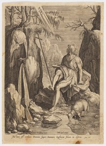 Johannes der Täufer in der Wildnis von Jan van der Straet, called Stradanus