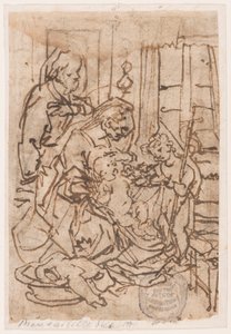 Die Heilige Familie und St. Johannes der Täufer von Jan van der Straet, called Stradanus