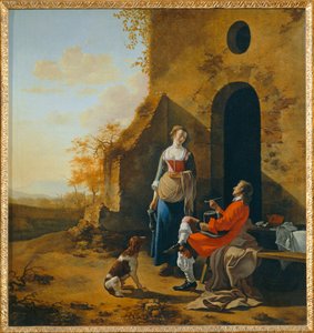 Eingang zu einem Gasthaus von Jan van der the Younger Meer