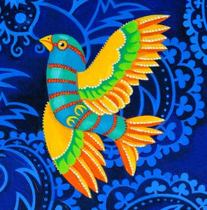 Gelbflügeliger Vogel, 2019 von Jane Tattersfield