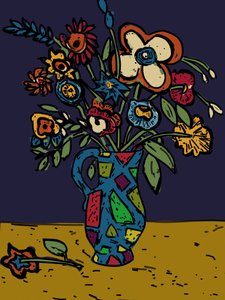 Blumen in einem lauten Krug, 2012