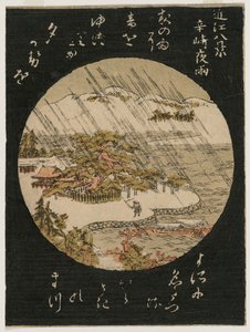 Nachtregen auf der Karasaki-Kiefer aus der Serie Acht Ansichten von Ōmi von Japan, Edo period