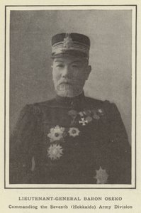 Generalleutnant Baron Oseko, Kommandant der siebten (Hokkaido) Armee-Division von Japanese Photographer