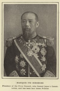 Marquis Ito Hirobumi, Präsident des Geheimen Rates, der die japanische Verfassung entwarf und viermal Premierminister war von Japanese Photographer