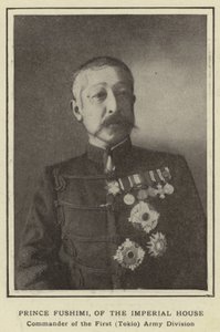 Prinz Fushimi, aus dem Kaiserhaus, Kommandant der ersten (Tokio) Armee-Division von Japanese Photographer