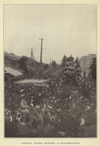 Straßenszene während einer Feier von Japanese Photographer
