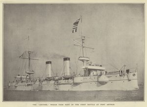 Die Chitose, die an der ersten Schlacht bei Port Arthur teilnahm