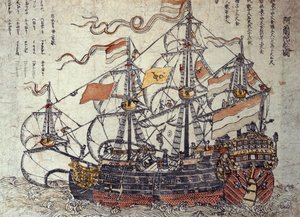 Ein niederländisches Schiff (Holzschnitt)