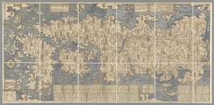 Eine große farbige Karte von Japan, gezeichnet von Ishigawa Nagara von Japanese School