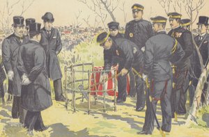 Admiral Togo pflanzt selbst einen Lorbeer zur Erinnerung an die Feier des Falls von Port Arthur von Japanese School
