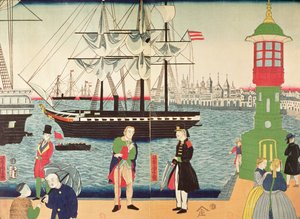 Stadt Paris, wie von einem japanischen Künstler um 1859 vorgestellt