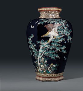 Cloisonné-Vase, Marke der Hayashi Chuzo Werkstatt, Meiji-Periode, spätes 19. Jahrhundert von Japanese School