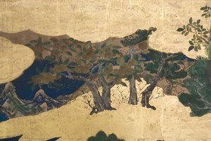 Detail von Frühling im Palast, sechsteilige Leinwand aus Die Geschichte von Genji (Detail) von Japanese School