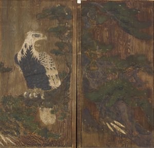 Adler in einer Kiefer, Momoyama-Periode, möglicherweise 17. Jahrhundert von Japanese School
