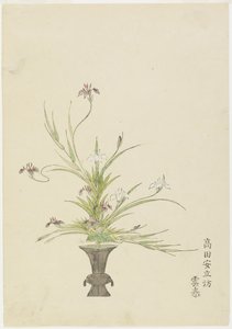 Blumenarrangement von Takada Anritsub? Untai, Schwertlilien von Japanese School