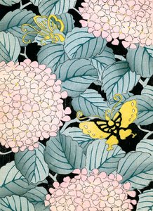 Hortensien und Schmetterlinge von Japanese School