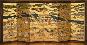 In und um die Umgebung von Kyoto, Edo-Periode von Japanese School