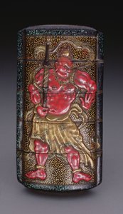 Inro verziert mit Nio, Edo-Periode, Japanisch