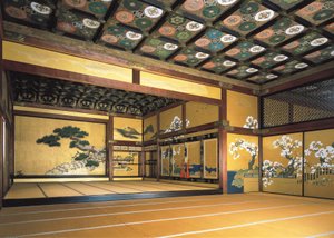Innenansicht der Burg Nijo (1602-1626). Tokugawa-Kunst. Architektur. Japan, Kyoto (Foto) von Japanese School
