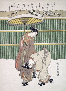 Japanische Liebende im Schnee, veröffentlicht ca. 1768