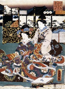 Japanischer Druck: zwei Frauen, n.d. von Japanese School