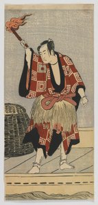 Kabuki-Schauspieler Ichikawa Monnosuke II als Fischer, Edo-Periode, späte 1780er oder frühe 1790er Jahre von Japanese School