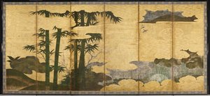 Mondbeschienener Bambushain, frühes 16. Jahrhundert von Japanese School