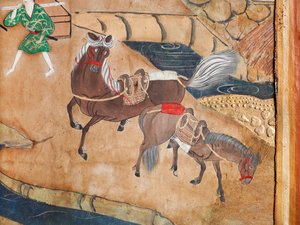 Osakazu Byobu - Japanischer achtteiliger Wandschirm (Malerei) von Japanese School