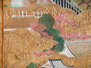 Osakazu Byobu - Japanischer achtteiliger Wandschirm (Malerei) von Japanese School