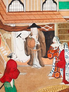 Osakazu Byobu - Japanischer achtteiliger Wandschirm von Japanese School