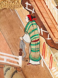 Osakazu Byobu - Japanischer achtteiliger Wandschirm von Japanese School