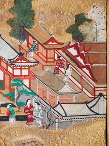 Osakazu Byobu - Japanischer achtteiliger Wandschirm
