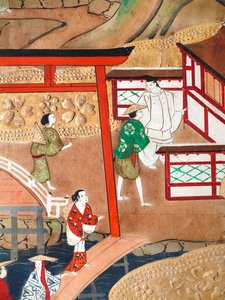 Osakazu Byobu - Japanischer achtteiliger Paravent