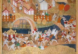 Osakazu Byobu - Japanischer achtteiliger Paravent