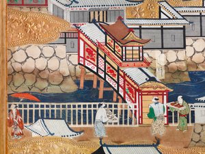 Osakazu Byobu - Japanischer achtteiliger Paravent