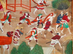 Osakazu Byobu - Japanischer achtteiliger Paravent