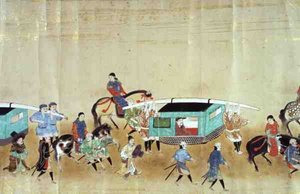 Teil der sechsten koreanischen Botschaft nach Japan zur Zeit der Nachfolge von Tokugawa Ietsuna im Jahr 1651, möglicherweise von Kano Masunobu (1625-94) 1655-57 von Japanese School